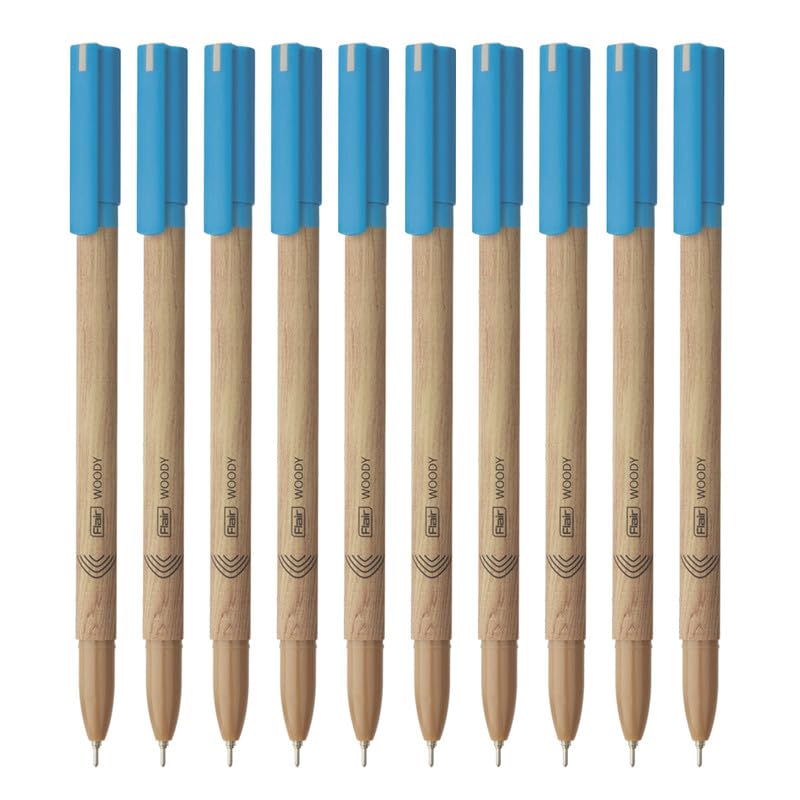Flair Woody 0.7mm Ball Pen Box Pack - Blue Ink