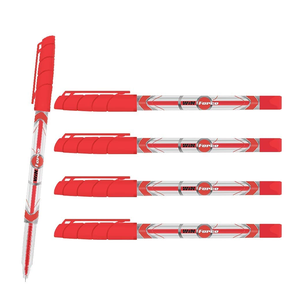 Win Force Ball Pen Red (5Pcs Pouch)