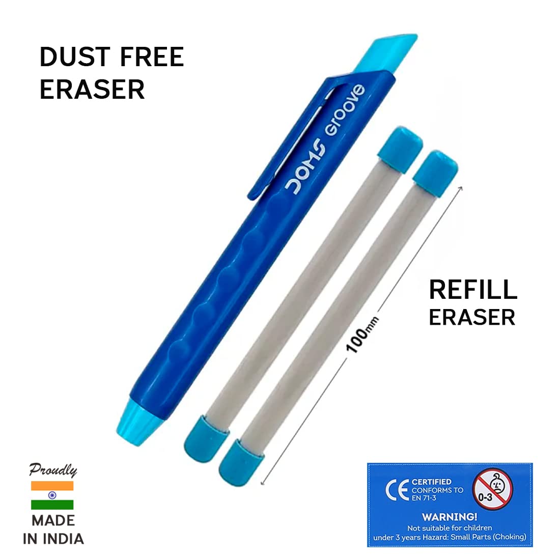 Doms Groove Retractable Eraser With Free Two Refill Eraser