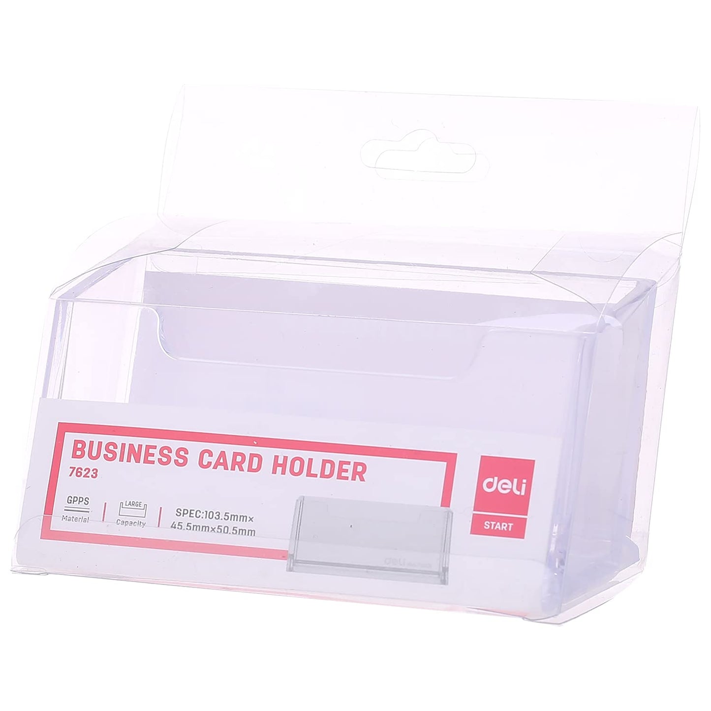 Deli W7623 Name Card Holder, Transparent, Pack of 1
