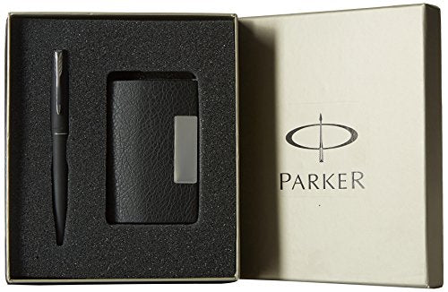 Parker Fn Frontier M Black Fountain pen With Card Holder