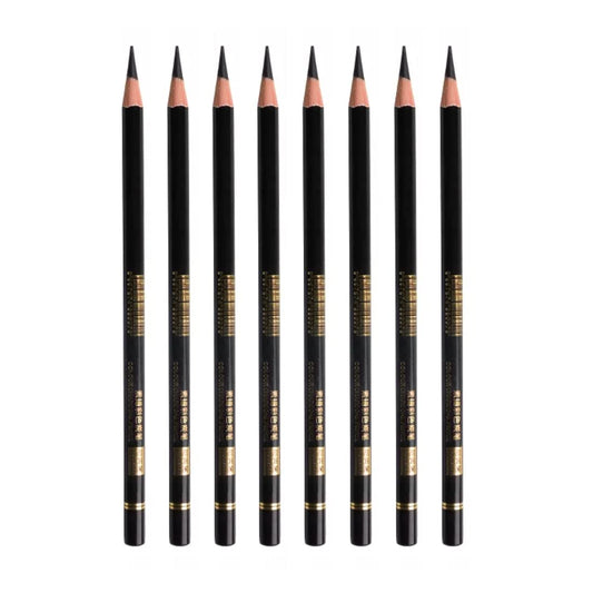 Ondesk Artics Artists' Fine Art Black Charcoal Drawing Medium Color Pencil | Perfect For Artists', Professionals & Students | Ideal For Drawing, Sketching & Shading | Black, Pack of 8