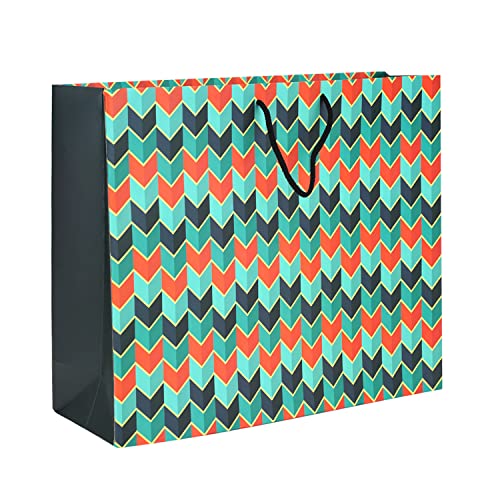 PaperPep Green Arrow Print 9"X7"X4" Gift Paper Bag Pack of 6 | Gift Bags for Return Gifts, Presents, Weddings, Birthday, Holiday Presents, Celebrations