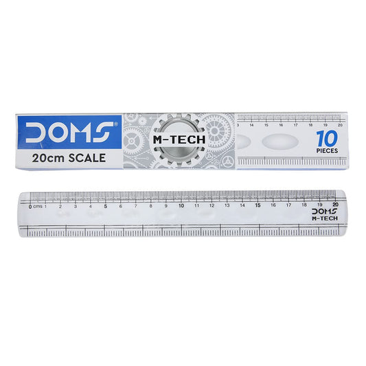 DOMS M Tech 20cm Transparent Broad Scale (Pack of 10)