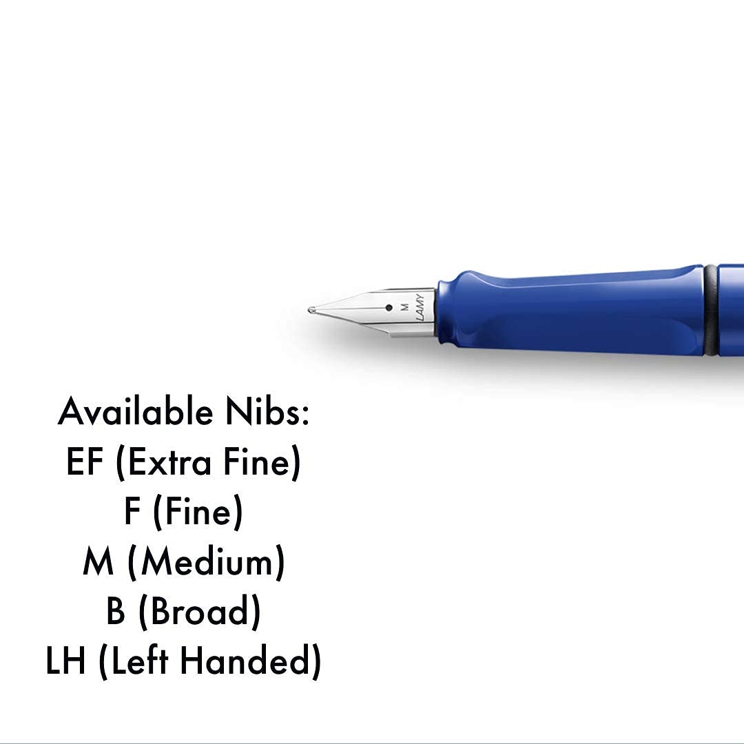 Lamy Safari Medium Nib Fountain Pen with Converter Z 28 - Blue Ink, Pack Of 1