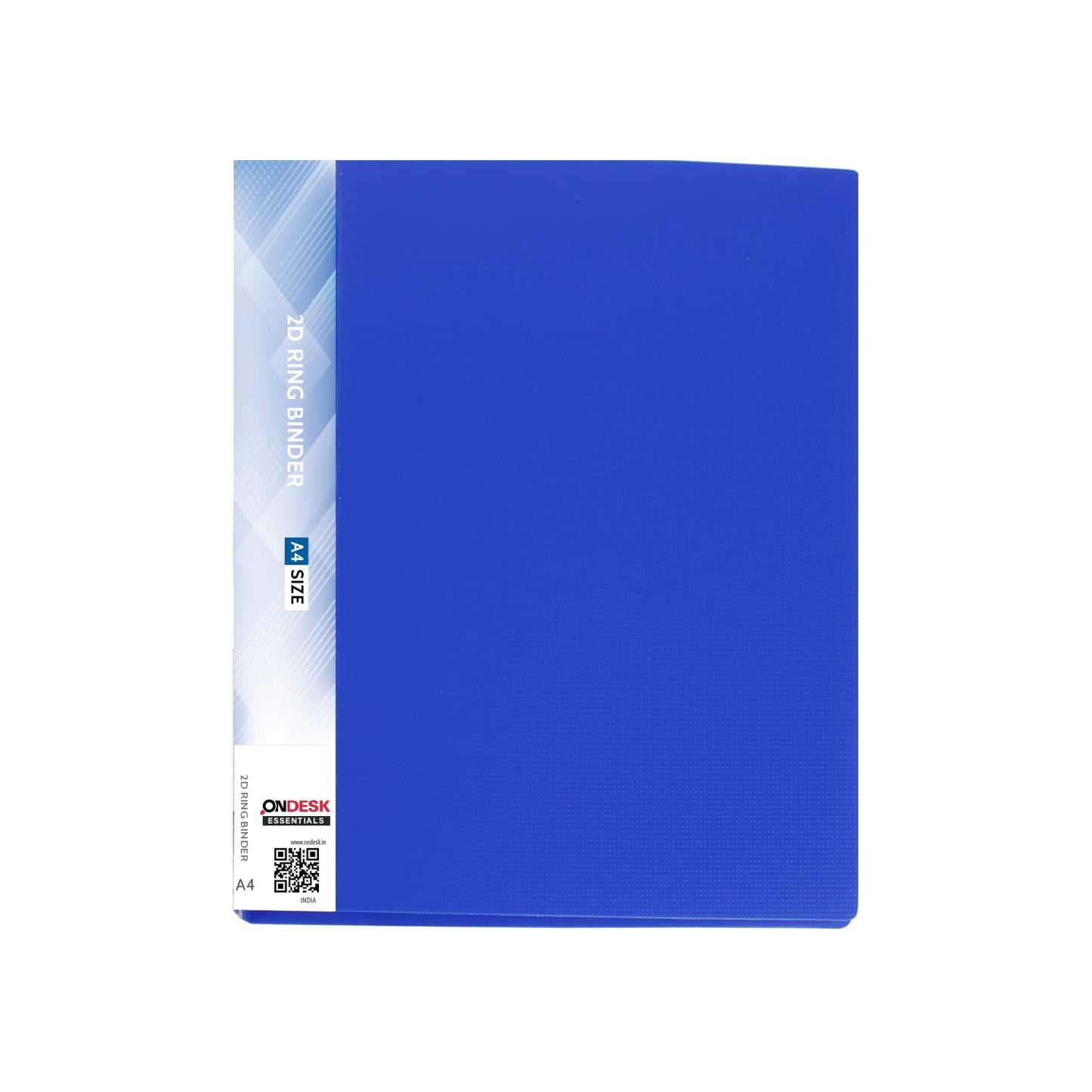 Ondesk Essentials 2D Ring Binder File | Durable Plastic Document File Folder | File For A4 Size Documents | Blue, Pack Of 1