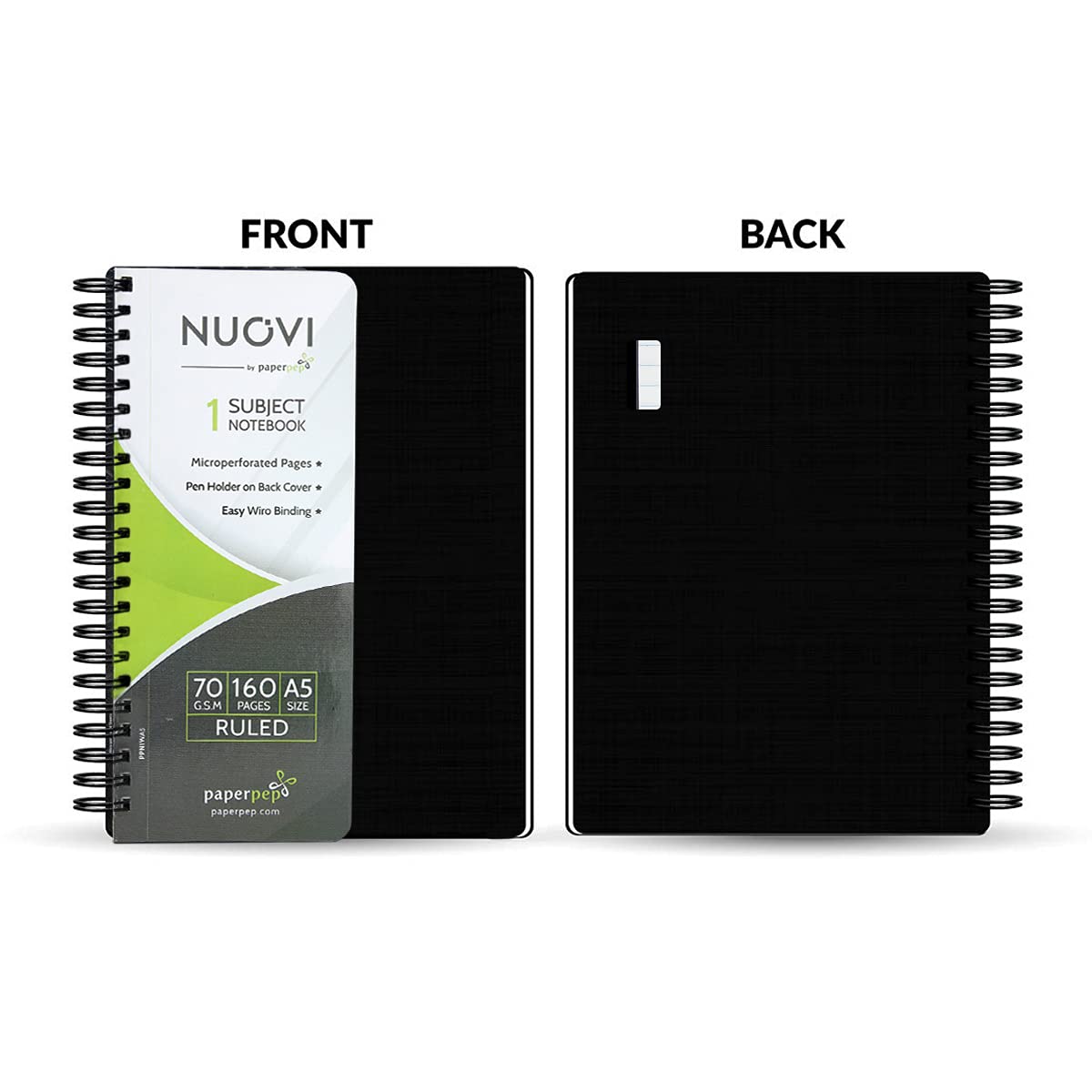 Paper Pep Nouvi 1 Subject Single Ruled 70GSM 160 Pages A5 Notebook (Pack of 2)