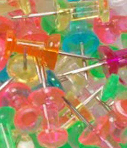 Oddy Push Pins Damroo Shape -Transparent (Pack Of 10-Each Pack-50 Pcs)
