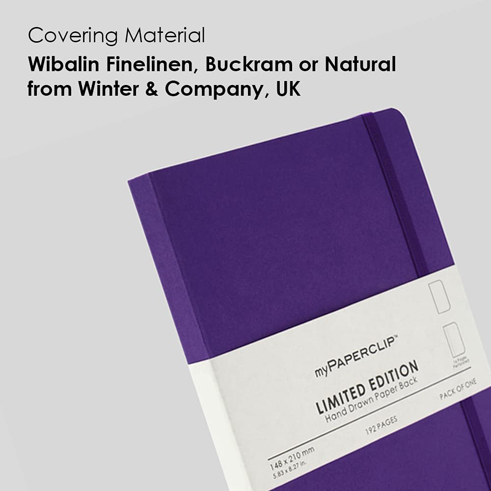 Mypaperclip Limited Edition Notebook, A5 (148 X 210 Mm, 5 .83 X 8.27 In.) Plain Lep192A5-P - Amethyst
