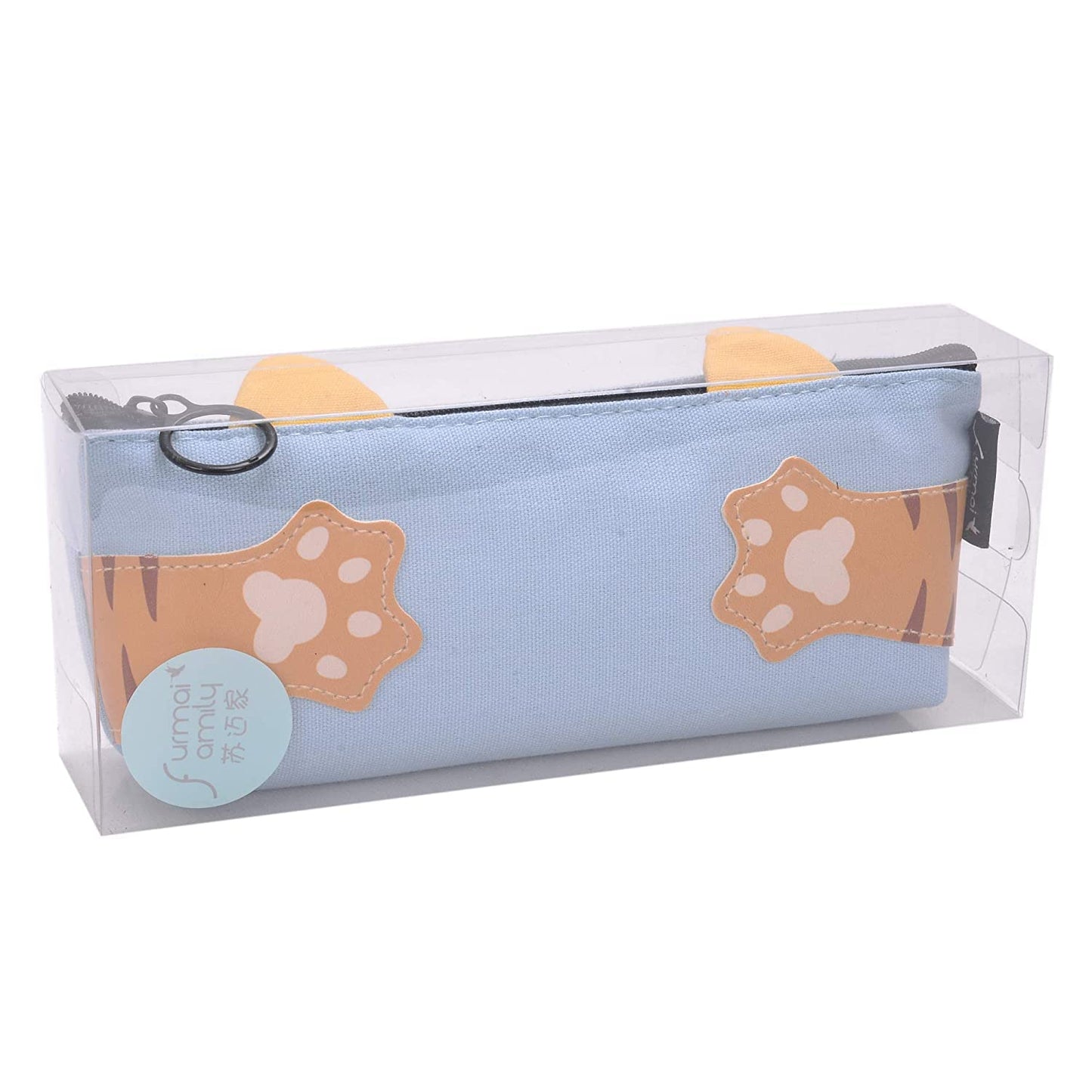 Ondesk Essentials Cat Hand Series Pencil Pouch | Large Pencil Pen Case with Zipper Closure | Student School Supplies | Office Stationery Pen Storage Bag | Blue Cat, Pack Of 1