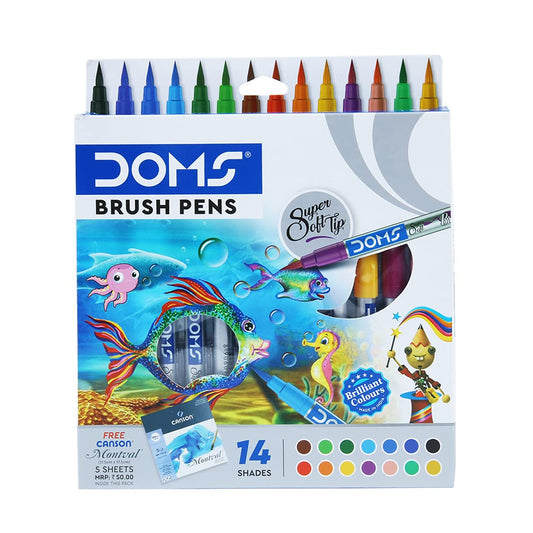 Doms Non-Toxic Brush Pen In Cardboard Box