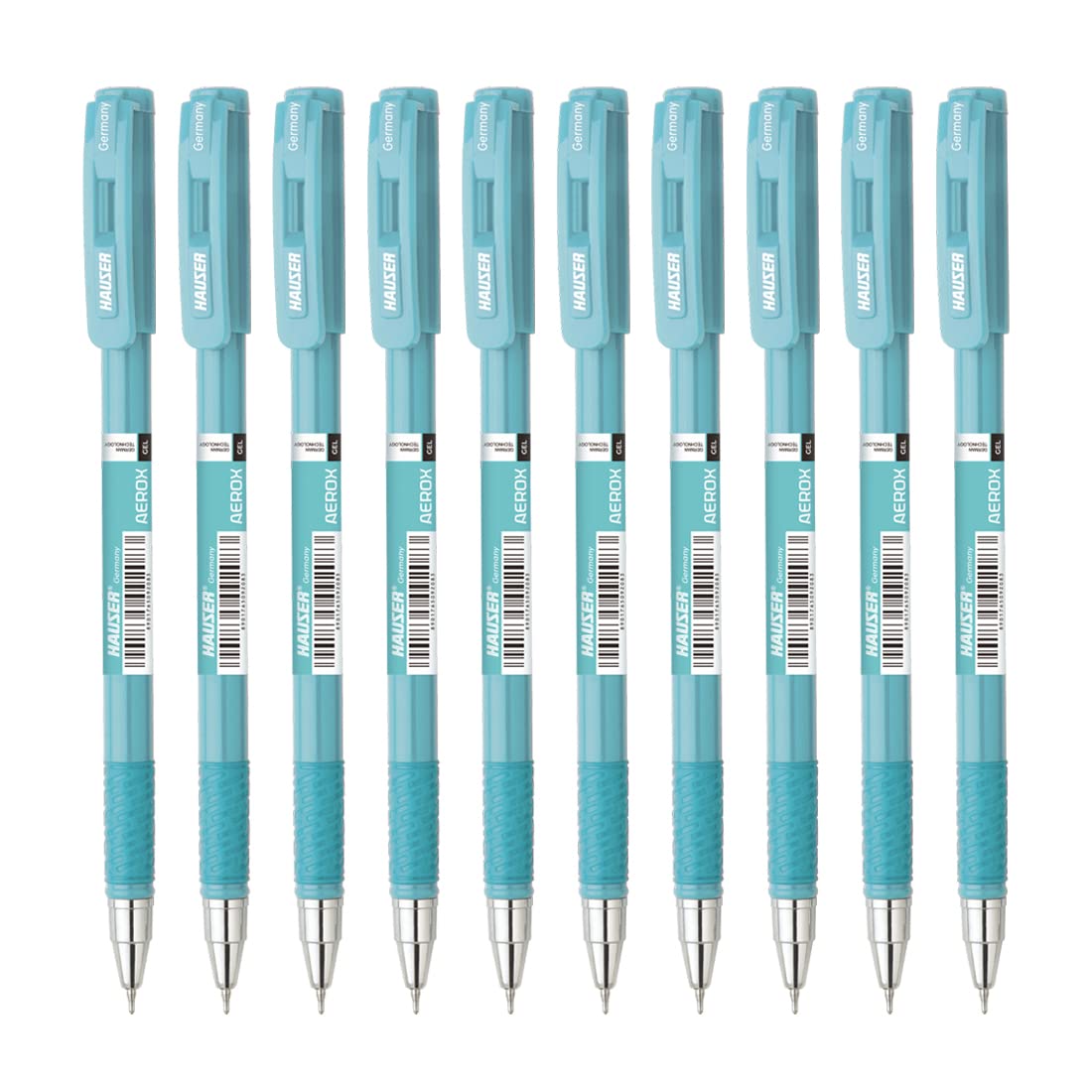 Hauser Aerox Gel Pen Stand - Blue, Black & Red Ink, Set Of 50