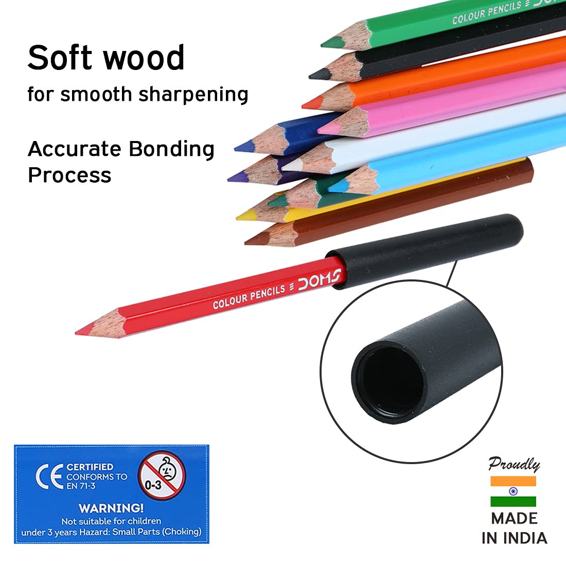 Doms Non-Toxic Half Size Colour Pencil Set In Cardboard Box
