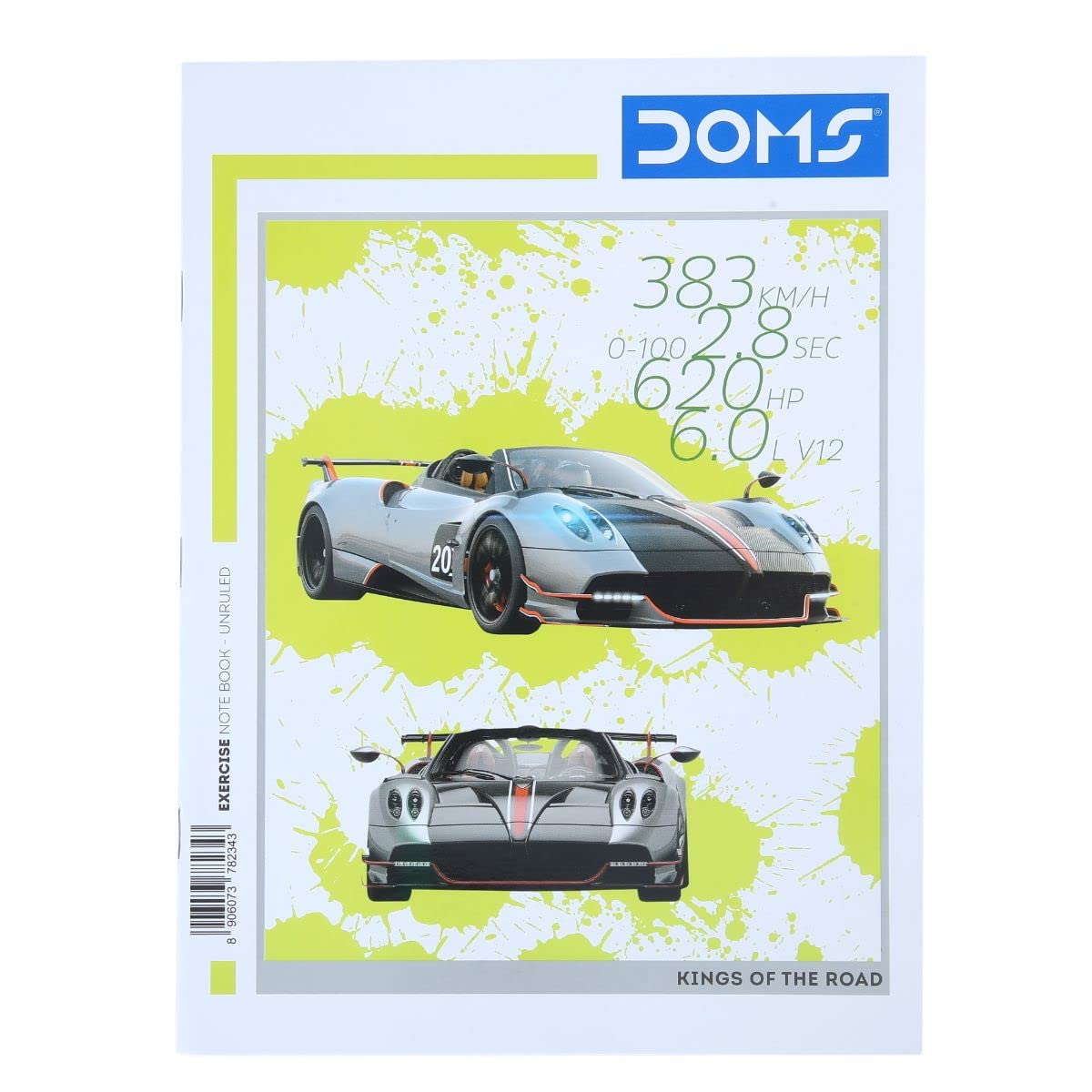 Doms Kings Of The Road Series Notebook | Unruled | 57GSM | 172 Pages | 18 x 24 cm | Pack of 6