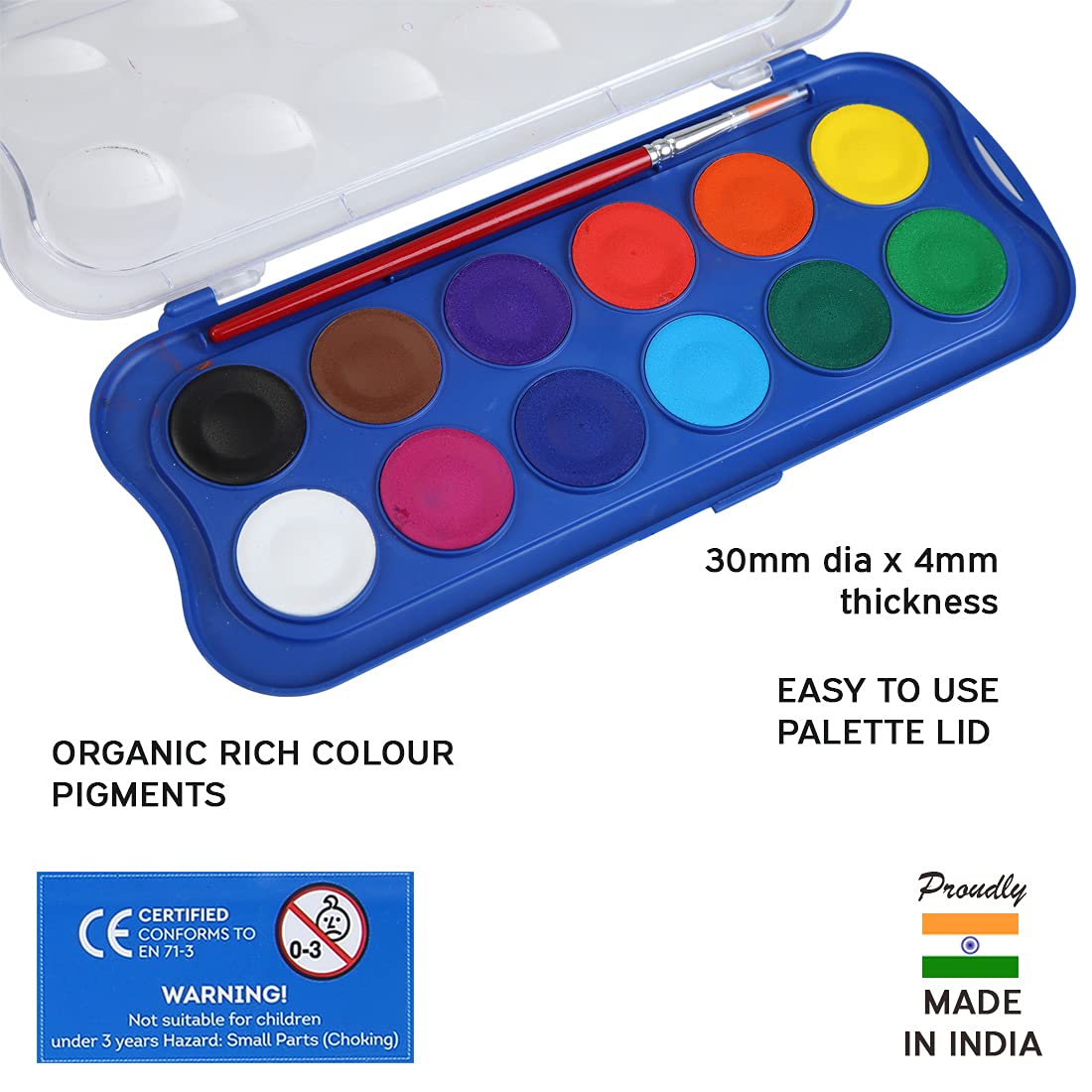 DOMS Water Color Cakes 12 Shades (30 mm)