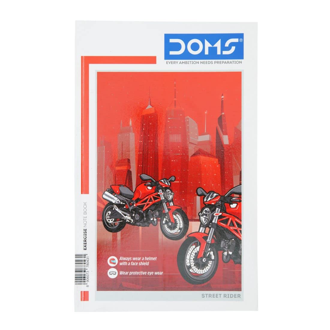Doms Street Riders Series | Single Line, 400 Pages | 27 x 17 CM | Ideal for School, Home & Office | Pack Of 1 | Color And Design May Vary