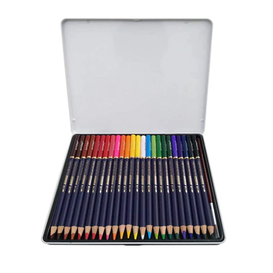Ondesk Artics Artists' Fine Art Watercolour Pencil Set Tin Box Of 24 Assorted Shades | Perfect For Artists', Professionals & Students| Ideal For Sketching, Painting, Drawing, Shading & Illustrations