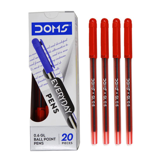 Doms Df 0.6 Gl Ball Point Pens - Red Ink
