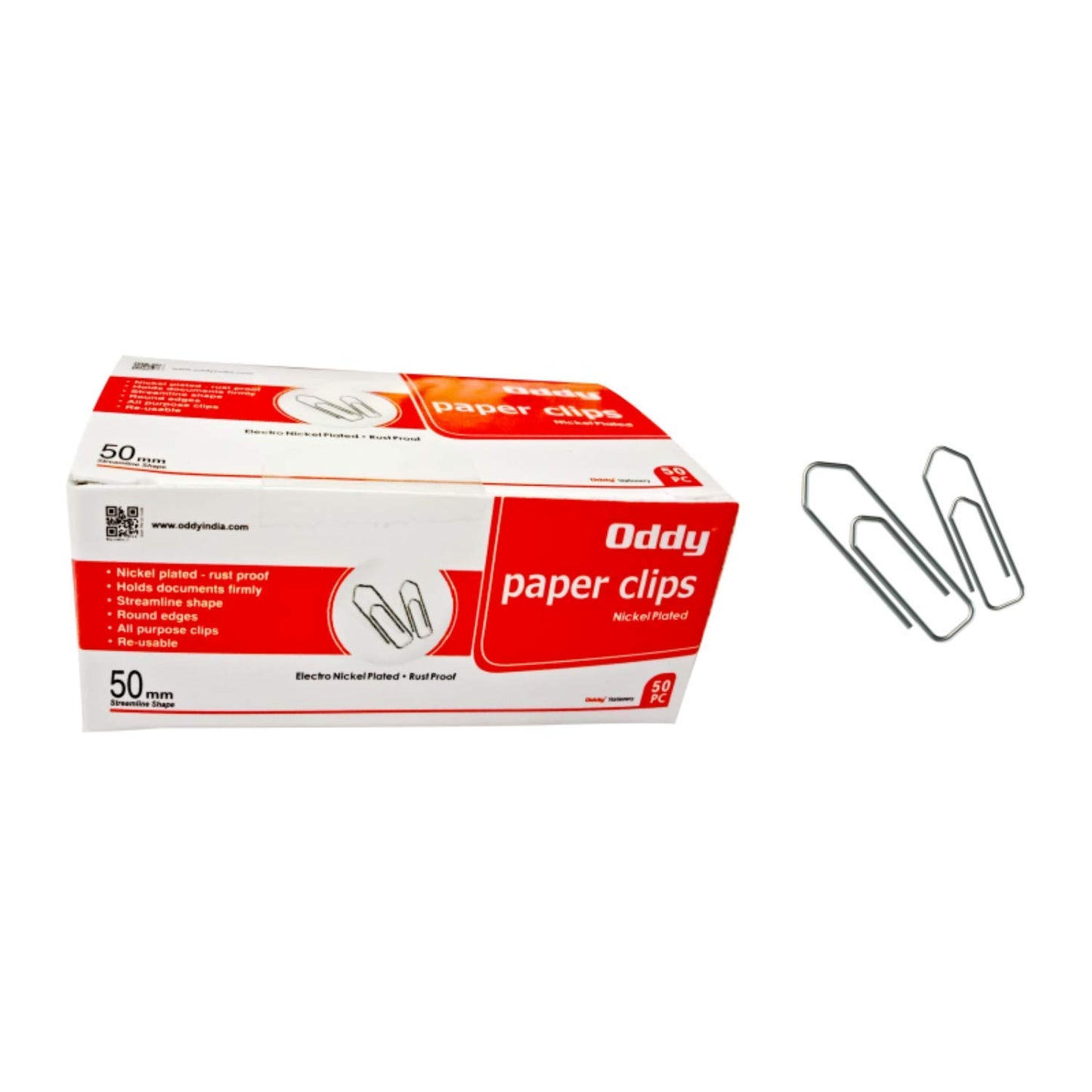 Oddy Paper Clips Nickel Plated - PC-50mm - Set of 10 Dibbi