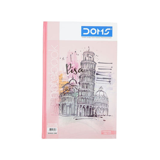 Doms Landmarks Series Hard Bound Notebook | Single Line, 400 Pages | 33 x 21 CM | Ideal for School, Home & Office | Pack Of 1 | Color & Design May Vary