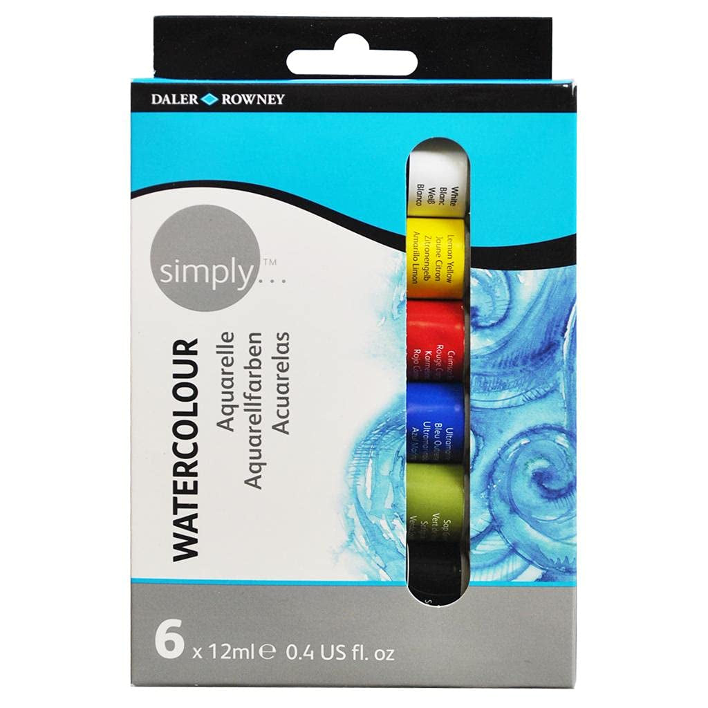 Daler Rowney Simply Watercolour Tube Set (Multicolour- 6 Tubes X 12Ml)