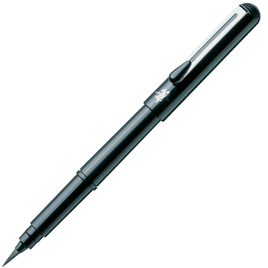 Pentel Refillable Pocket Brush Pen - With 4 FP10 Ink Cartridge Refill Black Ink, Pack of 1