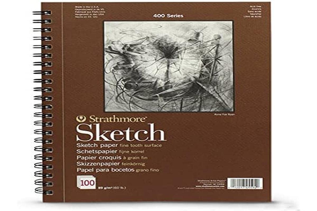 Strathmore 400 Series A4 Artist Sketch Pad | Heavyweight Fine Tooth Texture Acid Free Papers for Dry Media, Quick Studies & General Purpose | 89 GSM, 100 Sheets, 21 x 29.7 cm