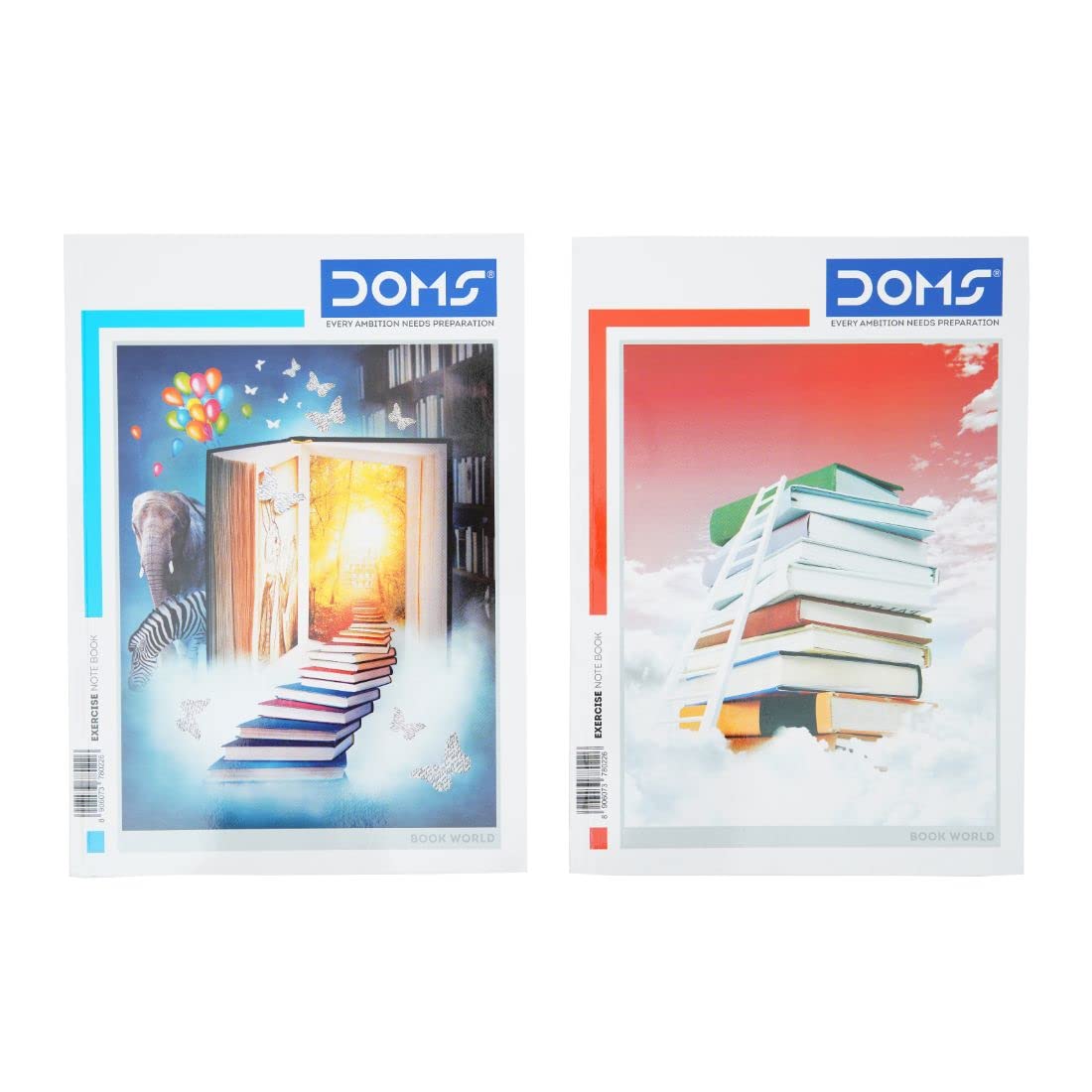 Doms Book World Series | Single Line, 400 Pages | 29.4 x 21 CM | Ideal for School, Home & Office | Pack Of 1 | Color And Design May Vary
