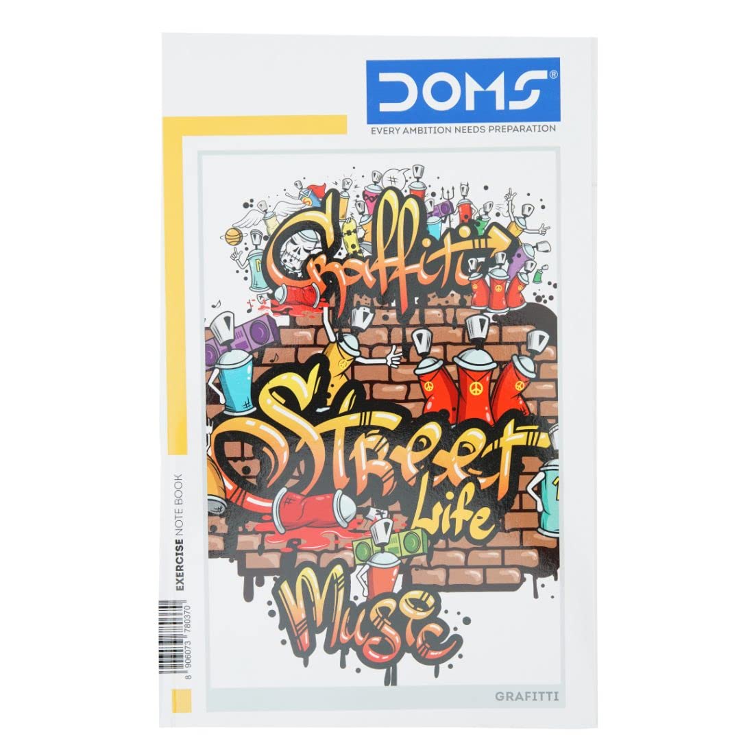 Doms Grafitti Series | Single Line, 300 Pages | 27 x 17 CM | Ideal for School, Home & Office | Pack Of 1 | Color And Design May Vary