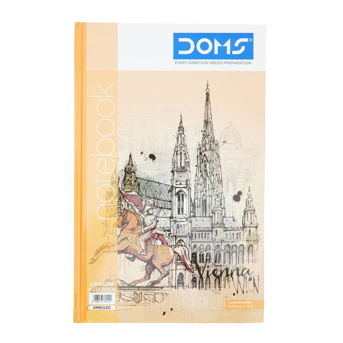 Doms Landmarks Series Hard Bound Notebook | Unruled, 400 Pages | 33 x 21 CM | Ideal for School, Home & Office | Pack Of 1 | Color & Design May Vary