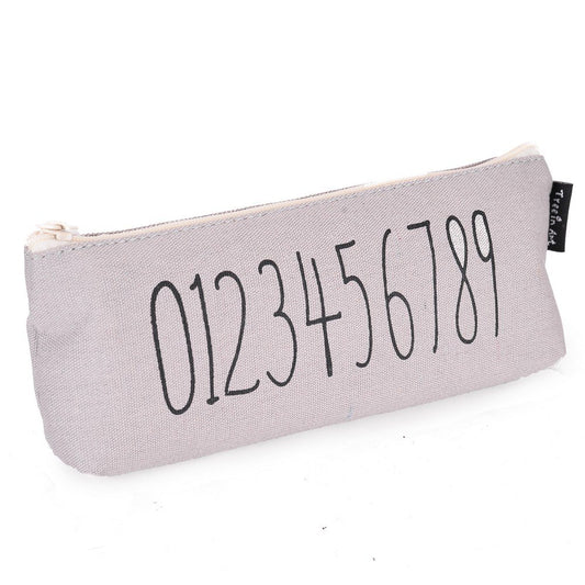 Ondesk Essentials Numbers Pencil Pouch | Large Pencil Pen Case with Zipper Closure | Student School Supplies | Office Stationery Pen Storage Bag | Grey, Pack Of 1