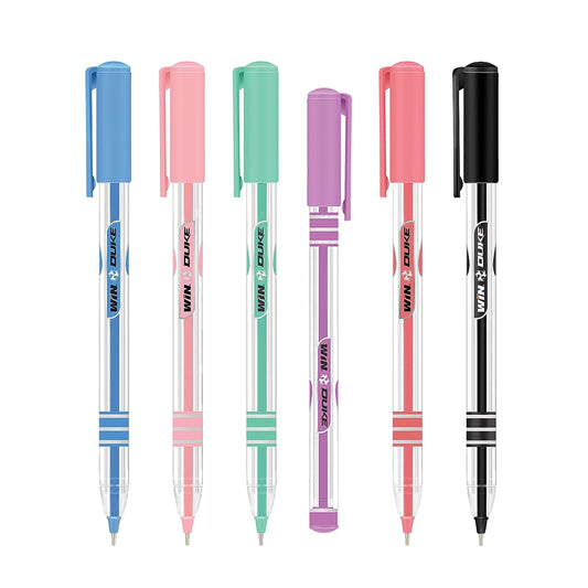 Win Duke 30 Pens (20 Blue Ink & 10 Black Ink) | 0.7mm Tip | Pastel Shades Body | Ergonomic Grip | Ball Pens for students | Smooth Writing | Ideal for School Office & Business| Budget Friendly Ball Pens