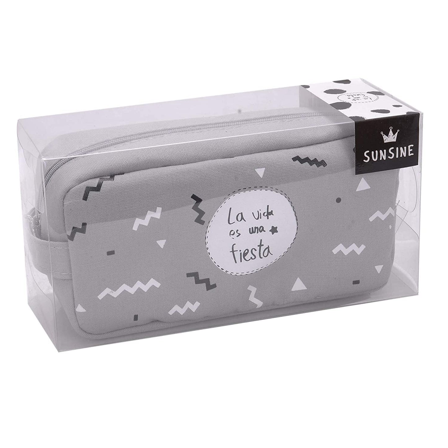 Ondesk Essentials Fiesta Series Big Pencil Pouch | Large Pencil Pen Case with Zipper Closure | Student School Supplies | Office Stationery Pen Storage Bag | Grey Fiesta, Pack Of 1