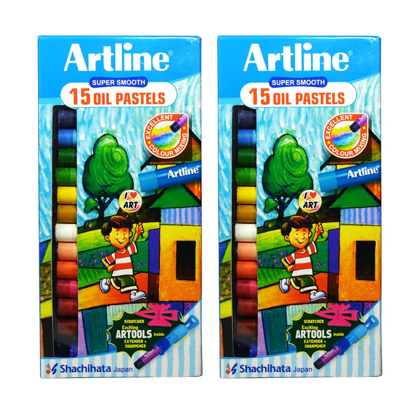 Artline Non-Toxic 15 Shades Oil Pastel