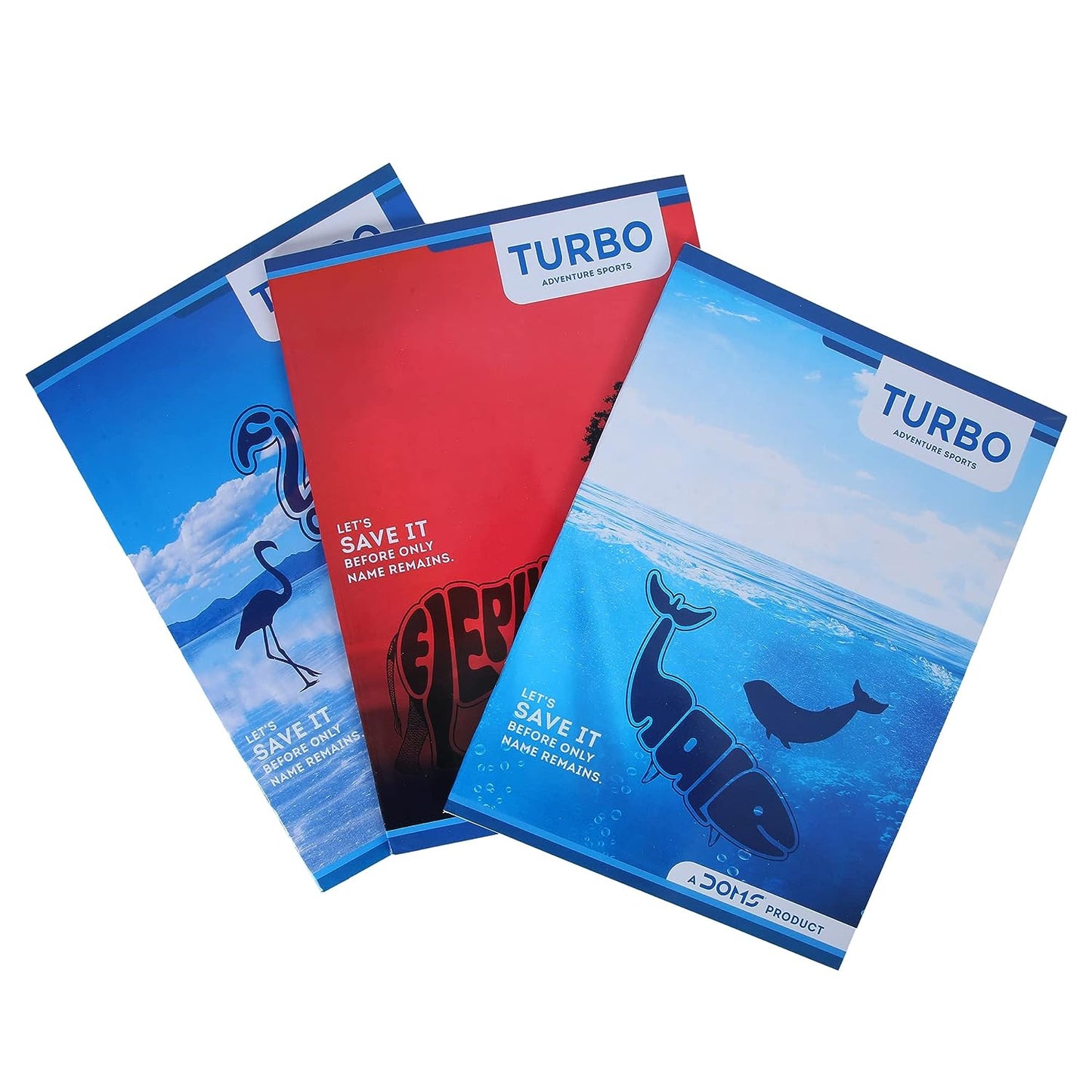 Doms Adventure Sports Series Turbo Notebook | A4 | Unruled | 57GSM | 108 Pages | 21 x 29.7 cm | Pack of 6