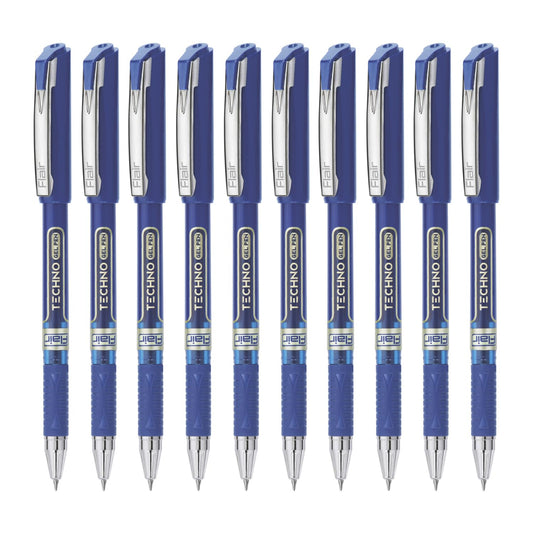 Flair Techno 0.5mm Gel Pen Box Pack - Blue Ink