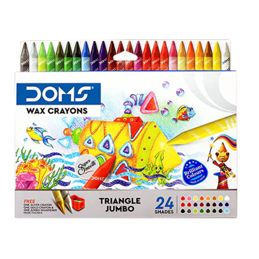 Doms Tri-Jumbo Wax Crayons 24+1 Shades - Multicolor