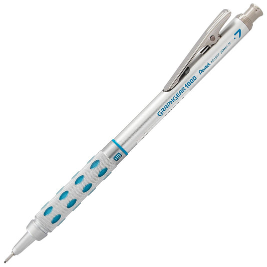 Pentel PG1017 0.7mm Mechanical Drafting Pencil - Silver & Blue, Pack of 1