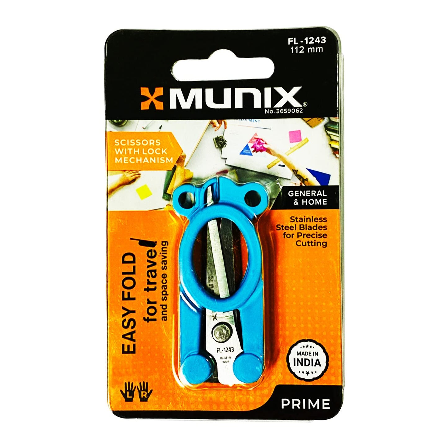 Munix FL-1243 112 mm / 4.5"Stainless Steel Foldable Scissors