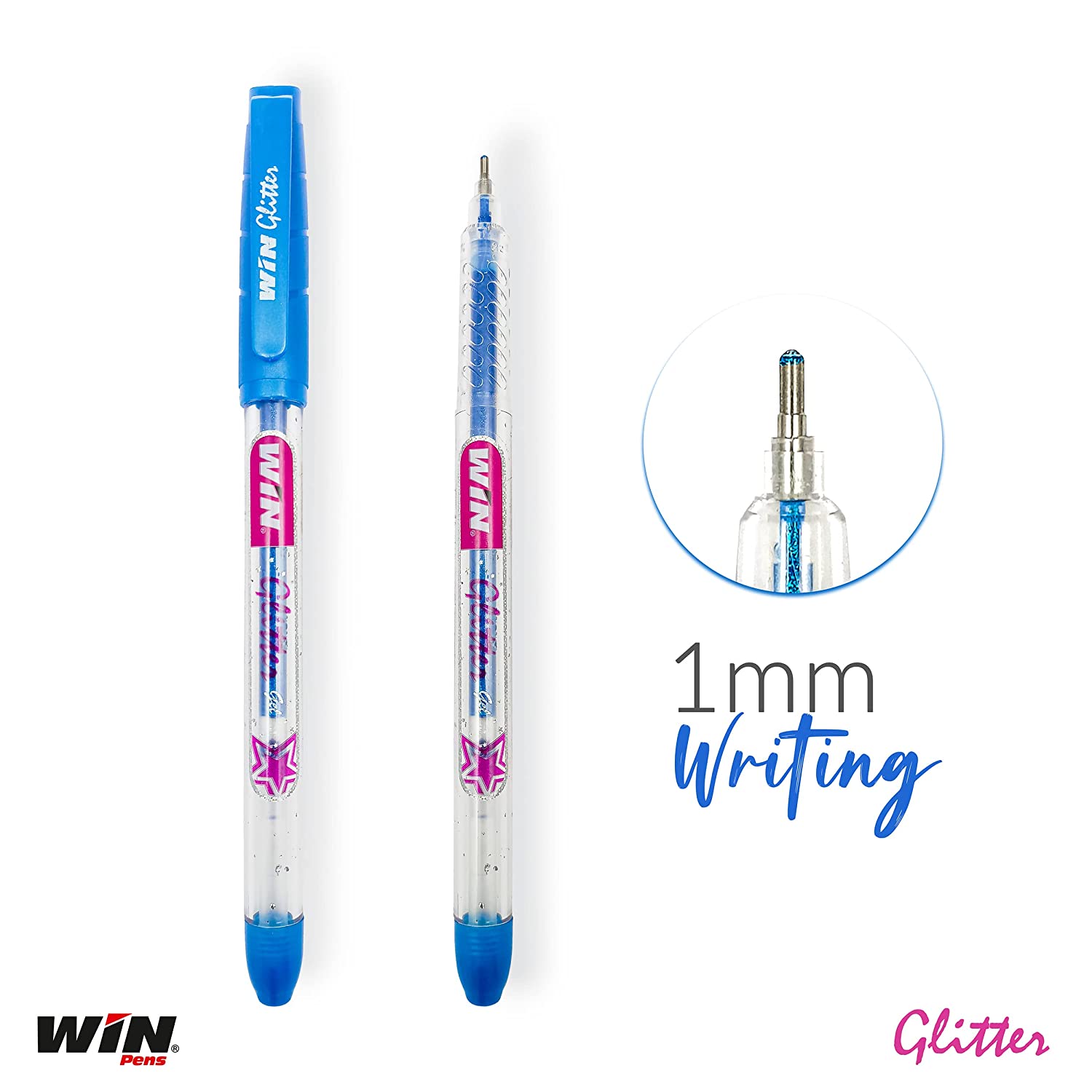 Win Glitter Gel Pen Multicolor - 10 Pcs Zipper Pack –