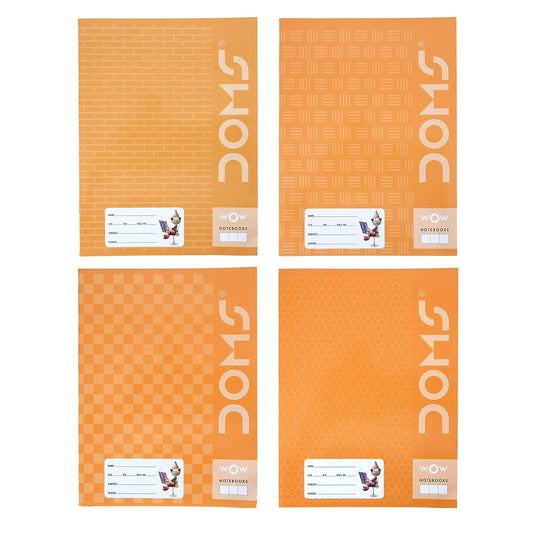 Doms Brown Cover Notebook | Medium Square 12mm | 57GSM | 172 Pages | 18 x 24 cm | Pack of 6