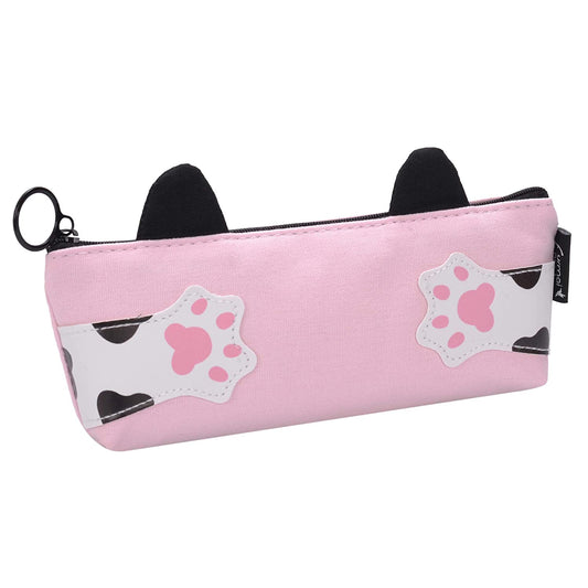 Ondesk Essentials Cat Hand Series Pencil Pouch | Large Pencil Pen Case with Zipper Closure | Student School Supplies | Office Stationery Pen Storage Bag | Pink Cat, Pack Of 1