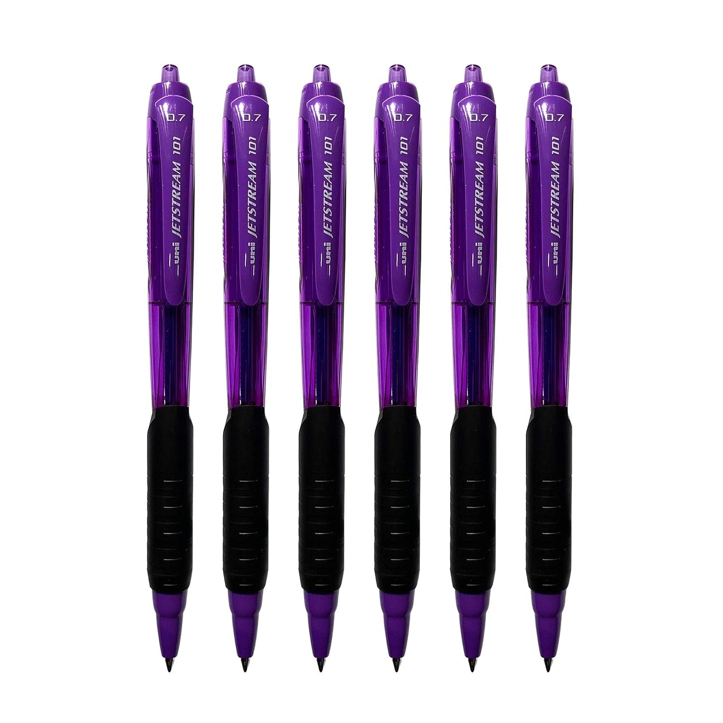 uni-Ball SXN 101 C Jetstream Roller Ball Pen (0.7mm, Purple Body, Blue Ink, Pack of 6)