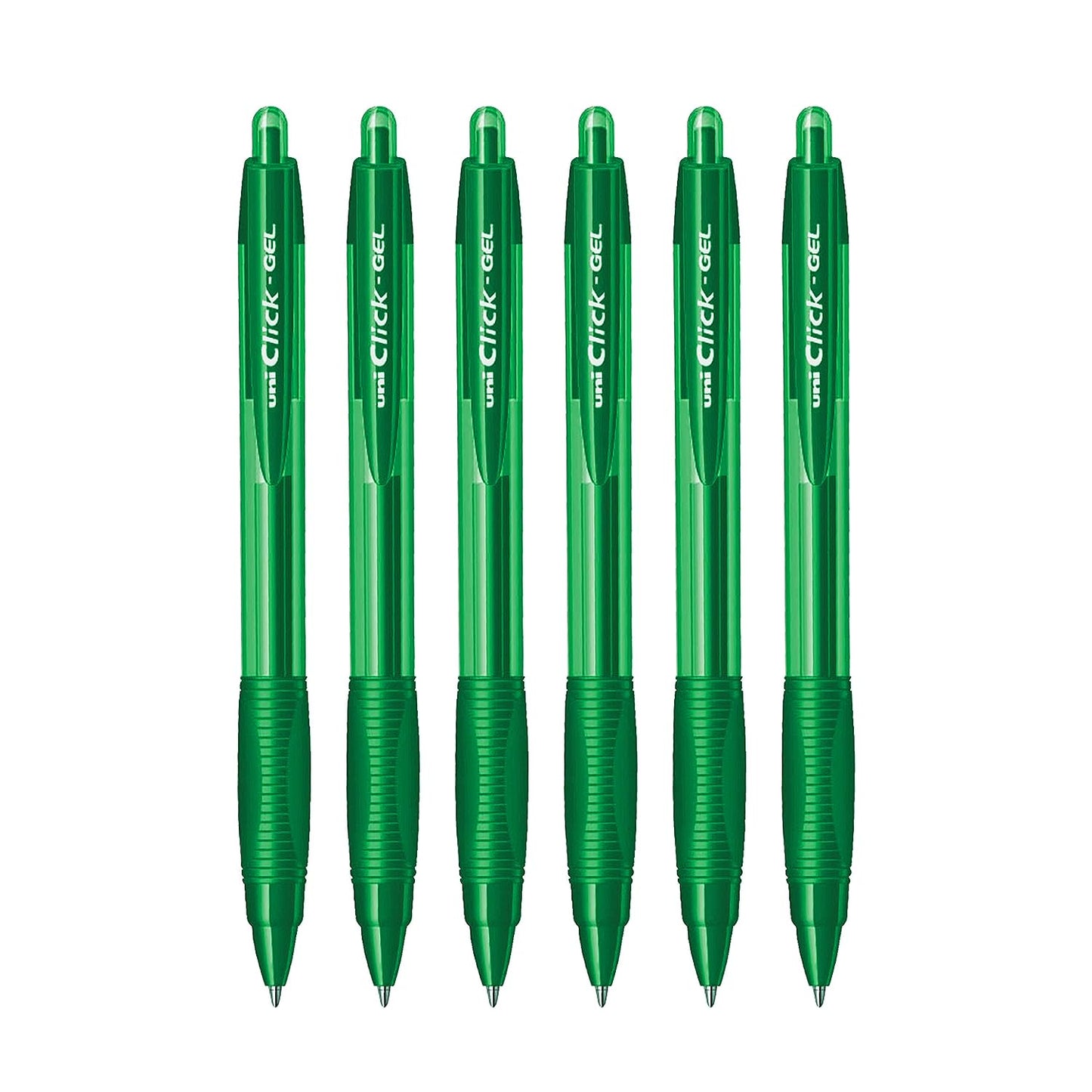uni-ball Click Gel XSGR7 Gel Pen (Green Ink, Pack of 6)