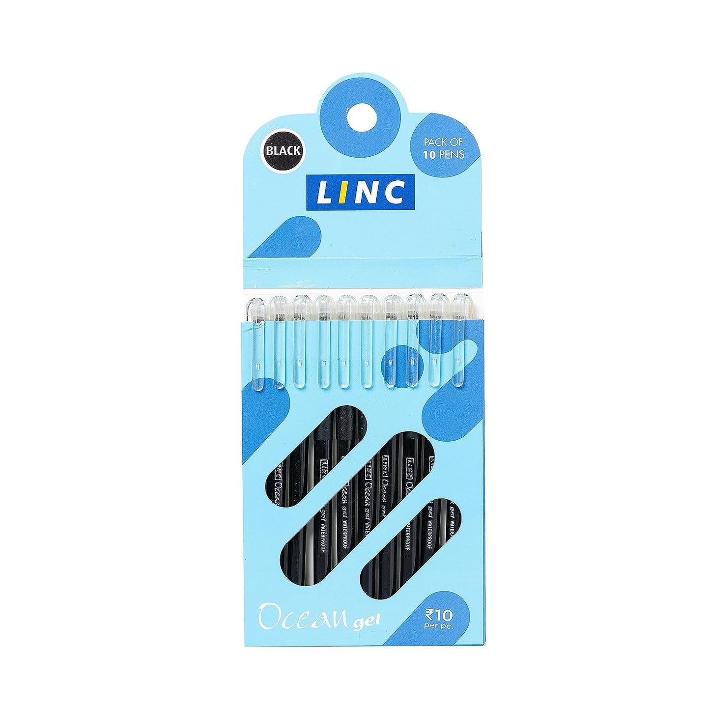 Linc Ocean 0.55mm Classic Gel Pen Card Pack - Set of 10
