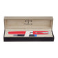 Parker Aster Chrome Fountain Pen | Body Color - Red | Ink Color - Blue