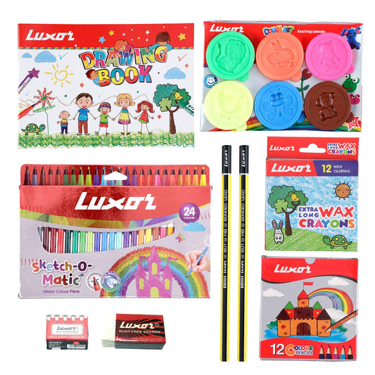 Luxor Play from home combo set with Zipper Pouch, Stationery Kit, Perfect choice for kids