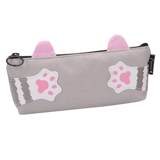 Ondesk Essentials Cat Hand Series Pencil Pouch | Large Pencil Pen Case with Zipper Closure | Student School Supplies | Office Stationery Pen Storage Bag | Grey Cat, Pack Of 1