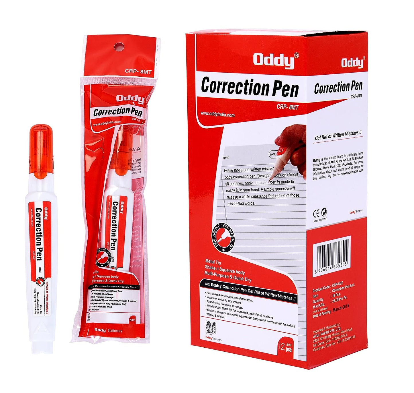 Oddy Correction Pen Metal Tip - 8ml (Set of 12)