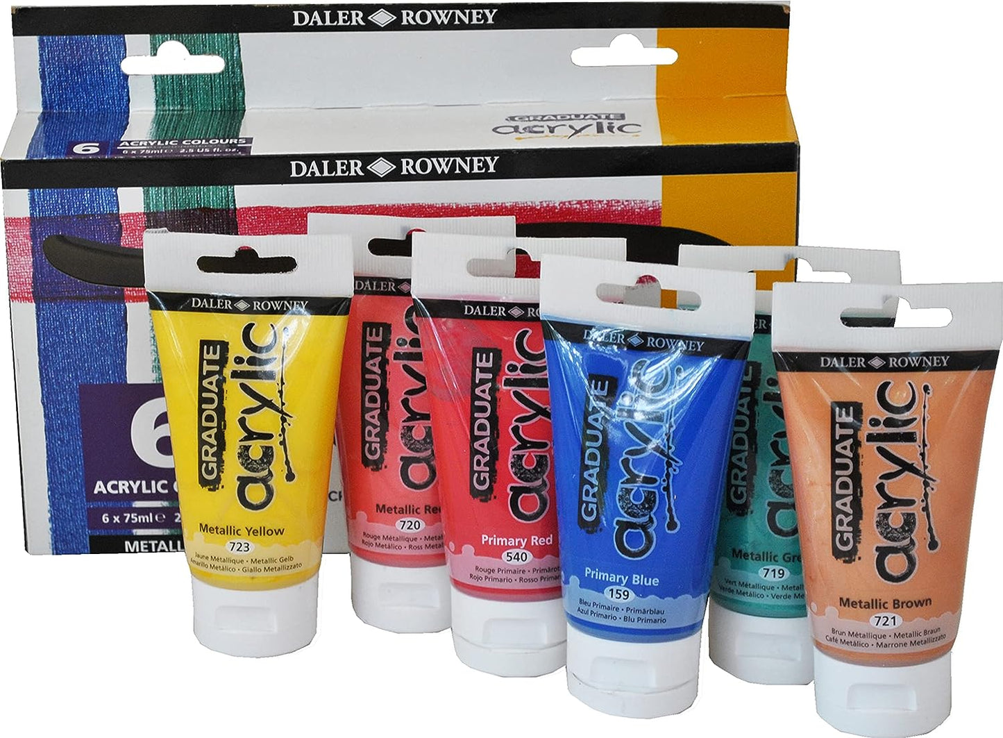 Daler Rowney Graduate Acrylic Colour Paint Tube Metallic Set (6x75 ml)